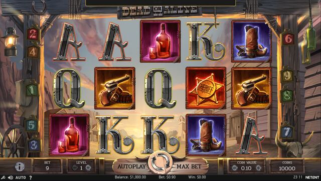 Dead or Alive 2 spelplan med westernsymboler